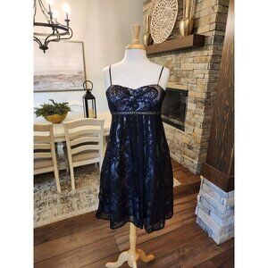 Y2k Vintage Black‎ Lace Babydoll Cocktail Dress Size 12